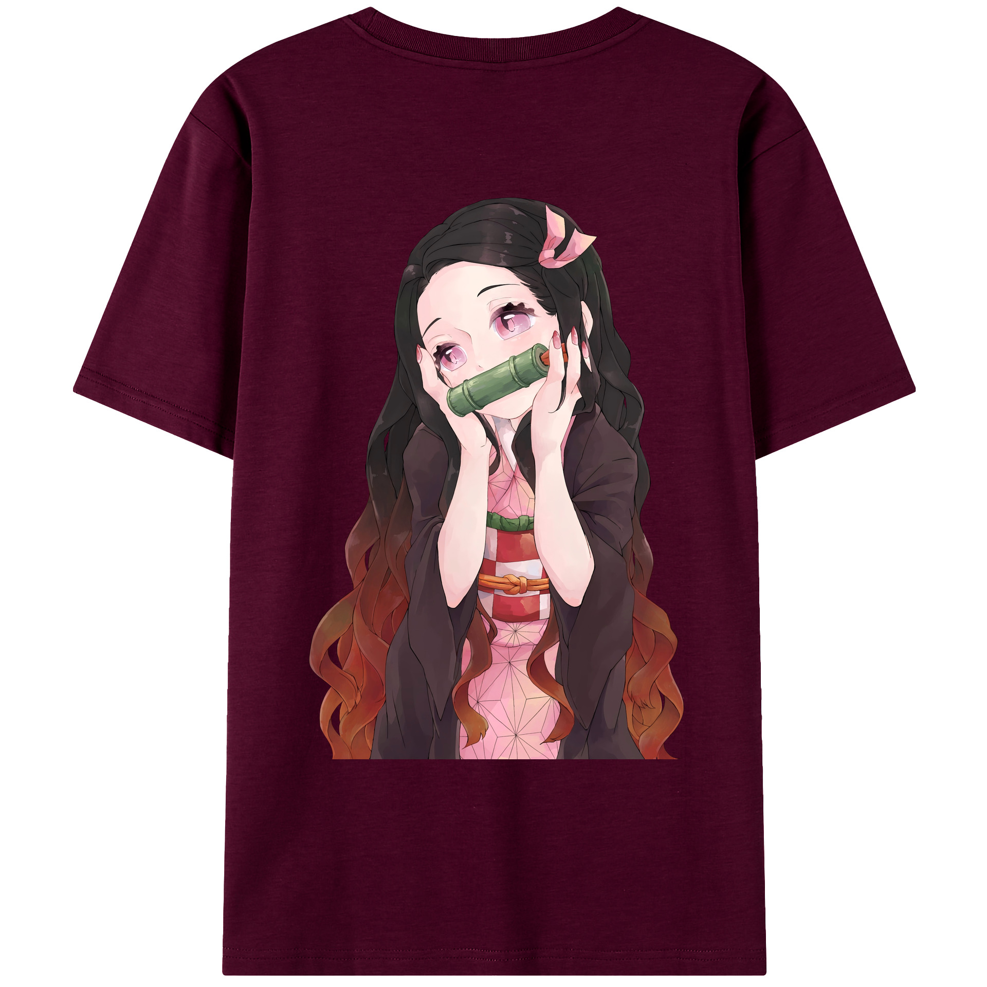 （画像用） 鬼滅の刃（きめつのやいば）竈門 禰󠄀豆子／かまど ねずこ Kamado Nezuko レディース半袖Tシャツ(バックプリント)